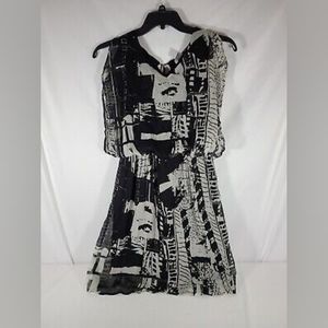 Vasna Desire Size XL Black and White Sleeveless Dress
